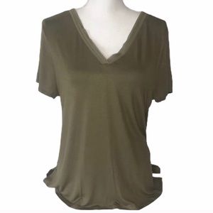 Marled New Tshirt Vneck Olive Green Large
